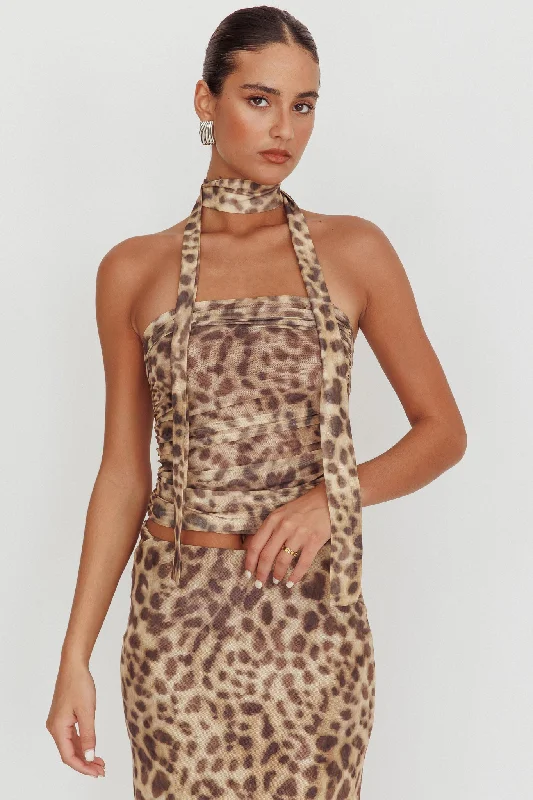 Meet Up Strapless Top Leopard