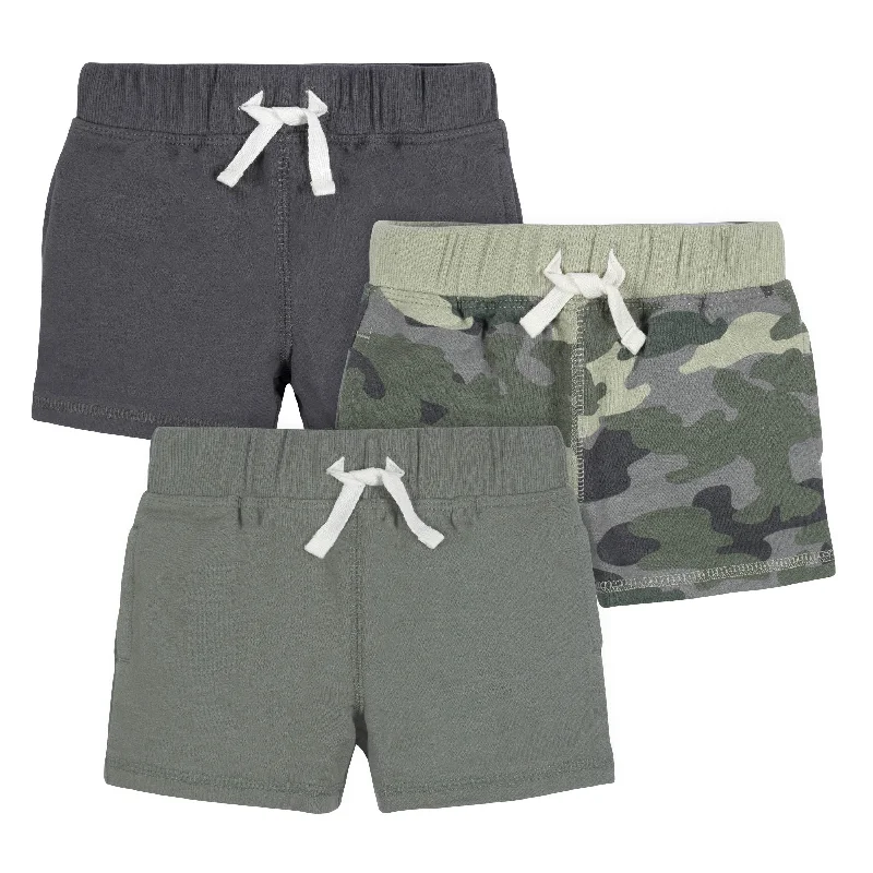 3-Pack Baby & Toddler Boys Color Me Camo Pull-On Knit Shorts