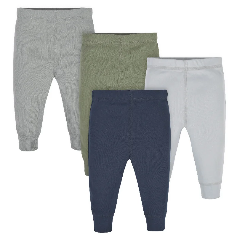 4-Pack Baby Boys Navy & Army Green Active Pants