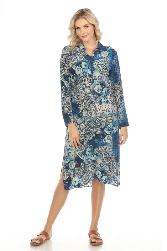 Johnny Was Workshop Isobel Henley Silk Dress W37224 Boho Chic