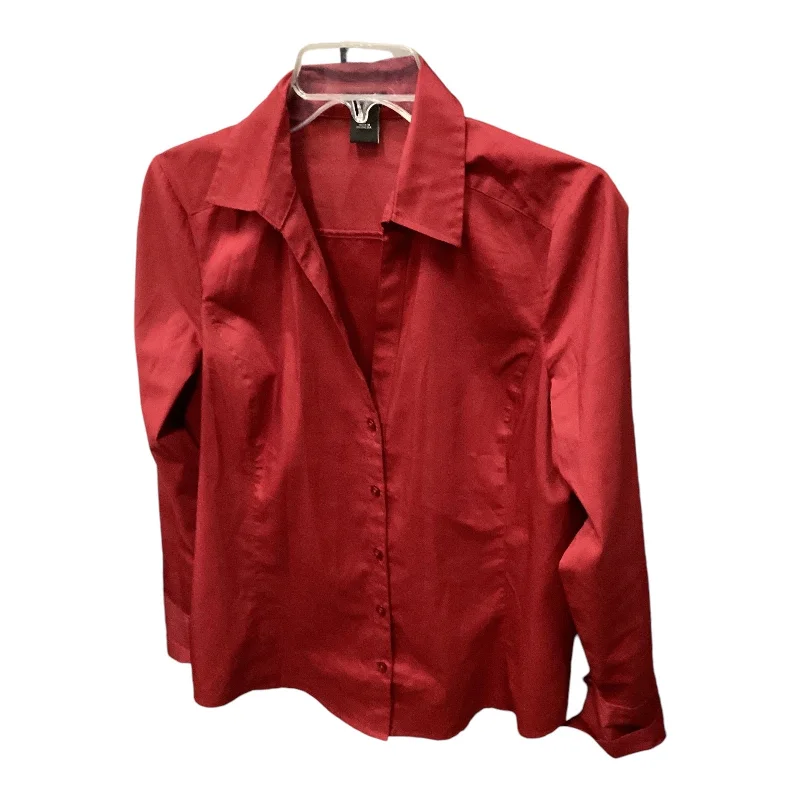 Top Long Sleeve By Ann Taylor In Brick Red, Size: S