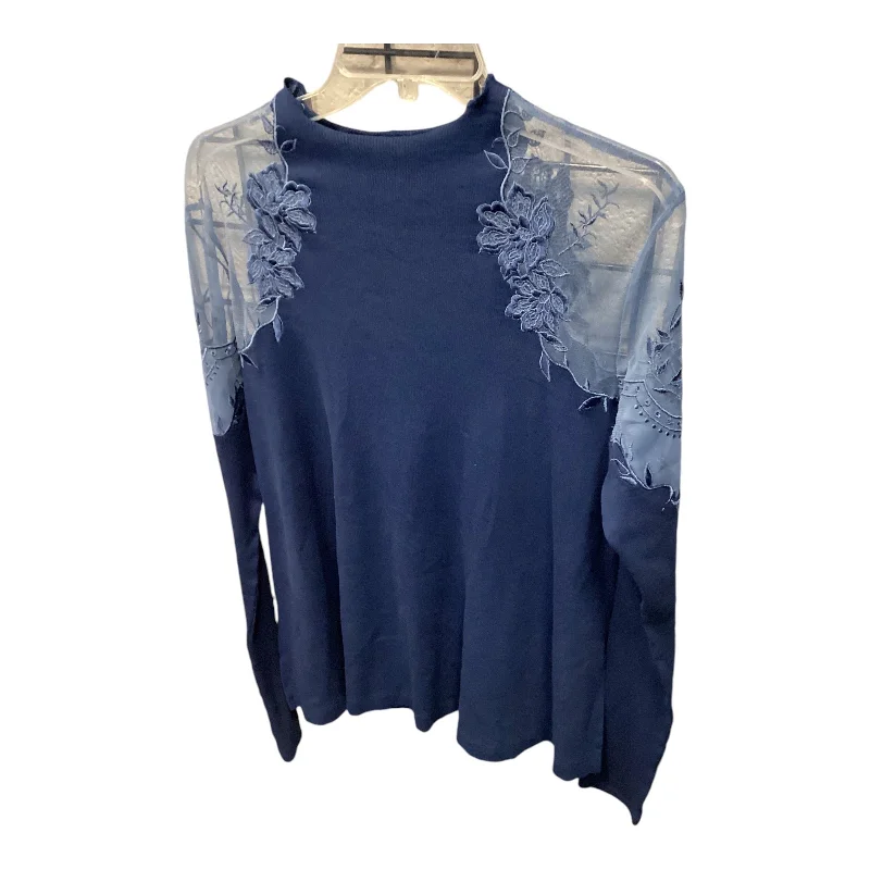 Top Long Sleeve By Free People In Navy, Size: M