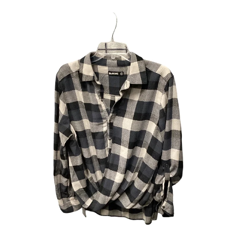 Top Long Sleeve Designer By Blanknyc In Plaid Pattern, Size: M