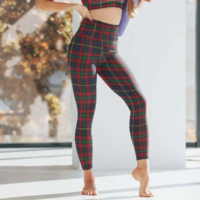 Preppy Plaid Christmas Holiday Plaid Tartan Yoga Leggings