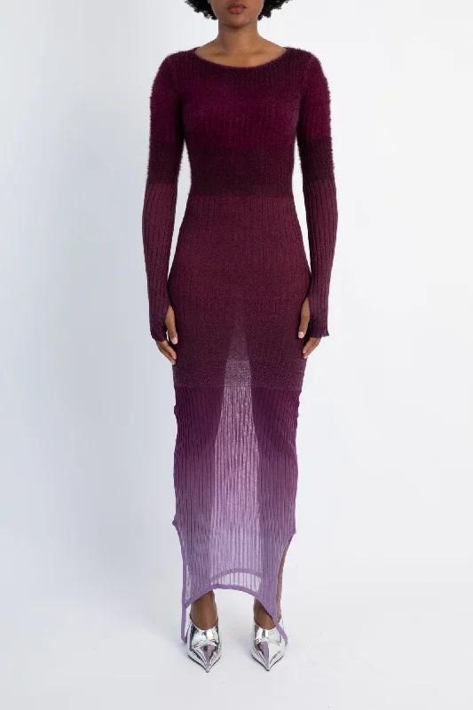 The Attico Midi Dress in Burgundy Gradient