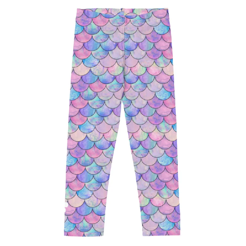 Girls (2T-7) UPF 50 Swim Leggings - Mermaid Scales