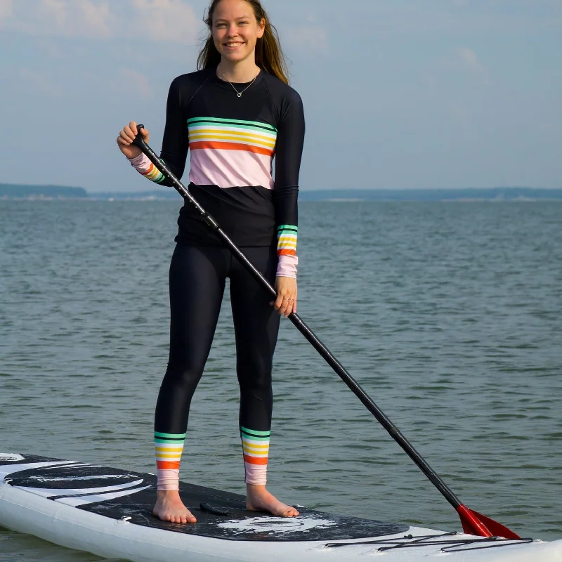 Surf, Swim Paddle Board Leggings UPF 50 Vintage Hawaii Stripe