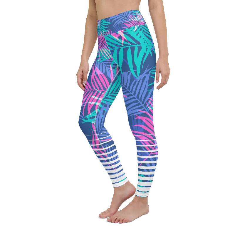 Women's UPF50+ Swim Leggings - Kai Floral Stripe - Sale